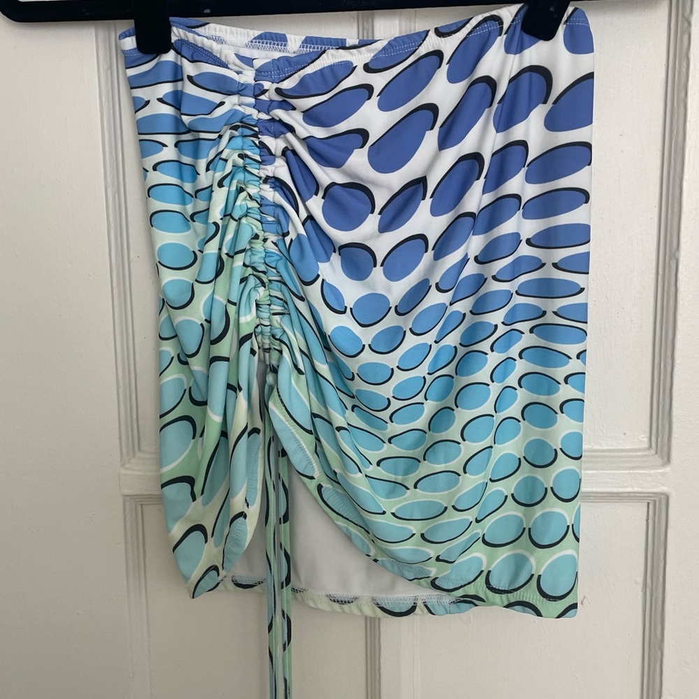 O-Mighty Wrap Mini Skirt in Blue Gradient